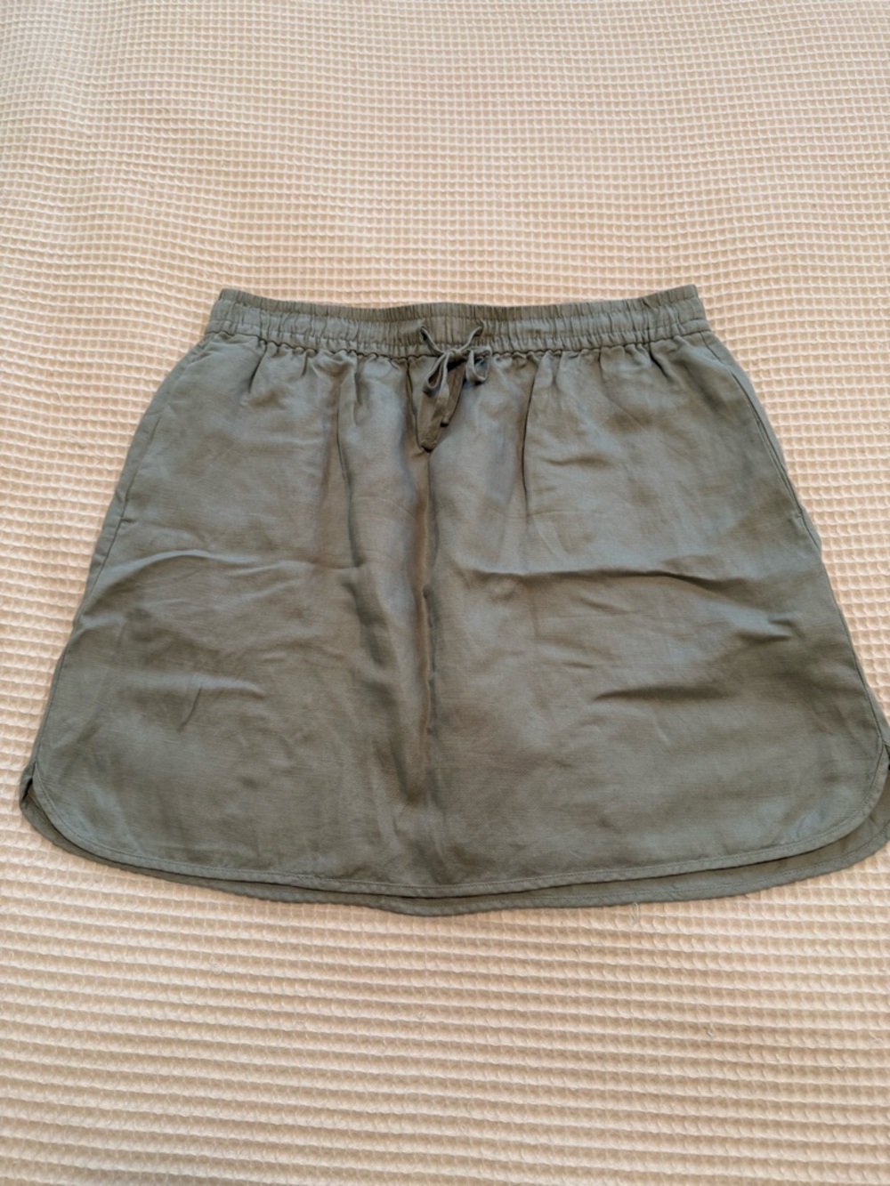 Madewell Olive Drawstring Mini Skirt
